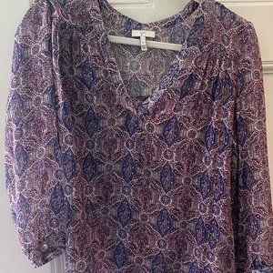 Joie Patterned Blouse - Blues and Purples